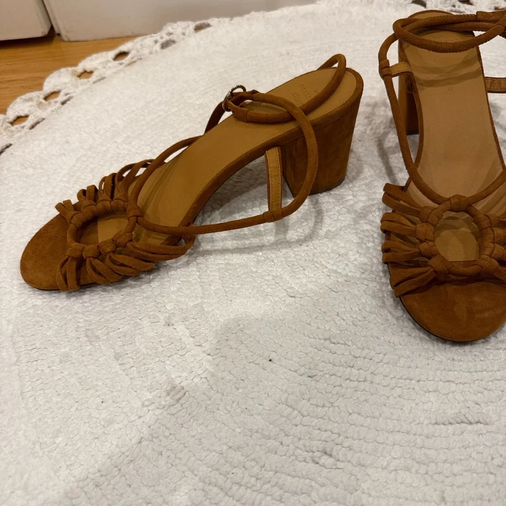 Sézane Souliers Gloria Suede Heeled Sandals – Camel NWOT - Picture 3 of 8